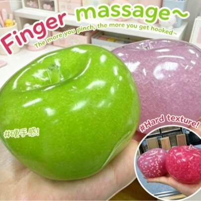 somoving Grand squishy pomme givrée pailletée, squishy-peluche moelleux à rebond lent, squish doux lisse et inodore, jouet fidget élastique non collant extensible et durable, cadeau esthétique de bureau anti-stress à presser pour adolescentes, bureau et relaxation quotidienne