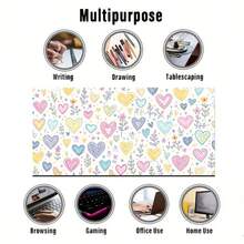 Extra-Large Desk Mat With Cute Colorful Heart And Floral Design – Rubber Base; Perfect For Gamers And An Ideal Gift For Gaming Enthusiasts; Washable And Durable; Professional Gaming Setup | Desk Mat | Mouse Pad - Mouse Pad - View 6