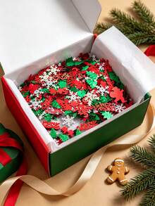 1/2 Pack Christmas Colorful Glitter, Shiny Christmas Glitter Table Decor Confetti, Glitter Paper With Christmas Snowflake And Tree Pattern, Christmas Snowflake And Santa Claus, Tabletop, Holiday, DIY Craft, Christmas And New Year - Multicolor - View 2