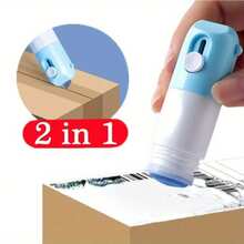 2-In-1 Portable Identity Cover Stamp Correction Tool, Includes Pen And Box Cutter, Pocket Size, Address Blocker, Identity Masking Tool, With Box Cutter, For Covering ID Address, Multi-Functional Reusable Tool, Packaging Labels, Bills, Office And Home Supplies - Multicolor - View 1