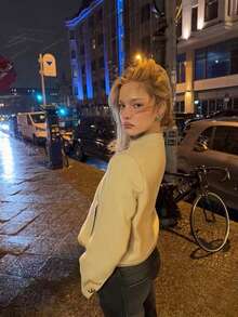 Imperial Style Short Jacket, Stand Collar Contrast Color Button Versatile Outerwear - Camel - View 6