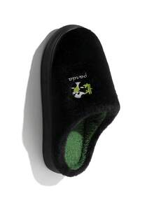 Men's Black Panda Fuzzy Indoor/Outdoor Closed-Toe Slippers, Cute - Black - View 5