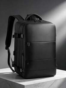 [Simplified Version][Multi-Purpose]Business Commute + Short Trip Dual-Use Backpack, One-Stop Storage For Laptop/Clothing/Documents, USB, Anti-Theft - Minimalist Style - View 13