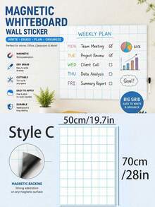 OBOVAY 1 Set/30pcs/1PC Magnetic Dry Erase Whiteboard Sticker, White Laminated Writing Surface With Blue Horizontal Lines And Red Vertical Lines Design, Magnetic Installation, No Drilling Required, Can Be Attached To Refrigerator, Metal Cabinet, Magnetic Whiteboard, Supports Repeated Writing And Erasing, Suitable For Teaching, Course Explanation, Homework Tutoring, Meeting Minutes, Work Plan, To-Do List, Schedule, Study Notes - Multiple Styles - View 9