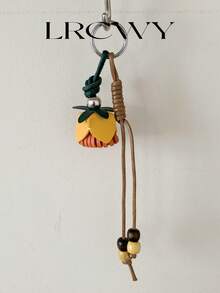 Women's PU Flower Shaped Bag Charm, Fashionable Personalized Cute Elegant Yellow - Mustard Yellow - View 3
