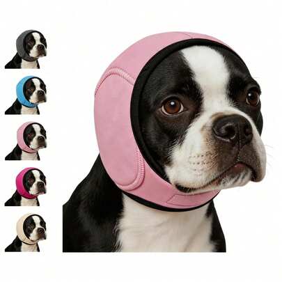 1 pieza Cubiertas para oídos con cancelación de ruido, múltiples tamaños y colores disponibles, orejeras anti-sacudida para perros, protección contra ruido de fuegos artificiales, truenos y aspiradora, sudadera cómoda y silenciosa para calmar a los perros, ajustable, adecuada para peluquería, baño y natación