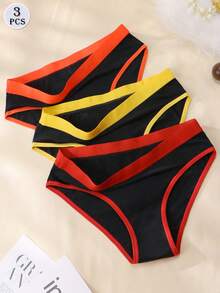 3pcs/Set Ladies Cotton Lingerie Panties Low-Rise Briefs Mix Colors Underwear For Woman - Multicolor - View 3