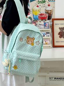 Rilakkuma Cute Candy Bean Japanese Ins Style Relaxed Bear Backpack, College Style Student School Commute Versatile Small Backpack For Women - Multi-color - View 5