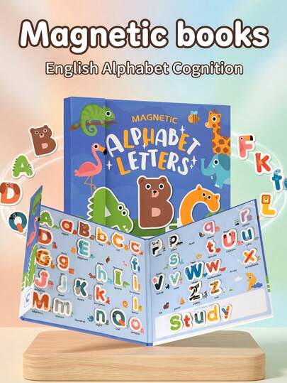 Magnetic Letter Puzzle Book: Animal ABC Magnet Puzzle Spell Game Board, Educational Preschool Learning Toy, Suitable For Preschool Children, Magnets Design For Kids, Travel Activity Road Trip Gift For Kids, Birthday/Halloween/Christmas Gift