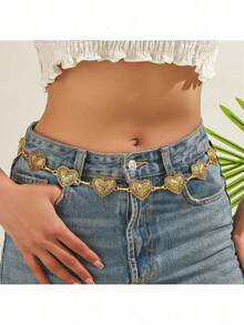 1pc High Quality Round Metal Waist Belt, Suitable For Women In Summer - Multi-color - View 7
