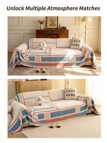 1pc Bohemian Geometric Tassel Sofa Cover Blanket, Anti-Cat Scratch Sofa Slipcover, Multi-Functional Furniture Protector For Sofa, Bed, Living Room Home Decor - Multicolor - View 5