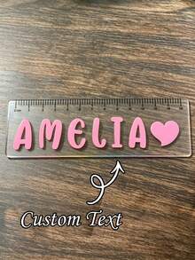 Custom A2 Size Colorful Letter Acrylic Ruler, Personalized Name, 15cm Long, Suitable For Stationery Lovers, Fashion Ruler For Birthday, Office Use, Daily Tasks And Students - Multicolor - View 2