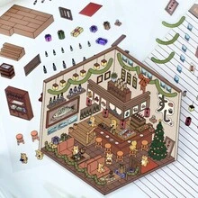 A Set Of DIY Scene‑Building Stickers, Girls Leisure Fun Diorama Stickers, Creative 3D Stress‑Relief Handmade Scene Stickers - Small Version 1.0 Loft Apartment - View 4