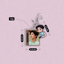 CO RTIS All Members Real Person Q Version Double-Sided Acrylic Keychain, Set Of 5 Designs Corresponding To Keonho, Juhoon, Seonghyeon, James And 5 Members, Real Photo Paired With Cute Q Version Design For Creative Vibe, High-Definition Printing With High Color Fidelity, Thickened Acrylic Material Wear-Resistant Scratch-Resistant And Anti-Yellowing, Metal Lobster Clasp For Easy Opening And Closing, Can Be Hung On Backpack, Keys, Card Holder, Popular Merchandise For HYBE New Boy Group Fans Collection And Support Decoration - Multicolor - View 4