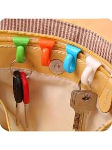 Anti-Lost Key Hook, Quickly Find Keys In Bag, Space-Saving Plastic Design, Suitable For Home And Car, Time-Saving Accessory, Modern Style, Durable Plastic Hook - Multicolor - View 5