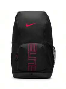 Nike 中性戶外大容量可調節氣墊運動背包，尺寸約 50*30*22cm - 黑色/紅色 - 查看 3