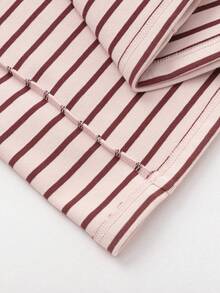 Balabala Unisex Tween Girl Striped Long‑Sleeve Base Shirt Soft Skin‑Friendly Fashion Top Cozy Versatile Inner Wear For Winter - Red Hue - View 8