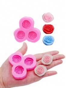 1pc Silicone Rose Flower Mold, Suitable For Polymer Clay Bouquet Casting, DIY Earring Pendant Making, Flower Resin Jewelry Accessories Clay Handmade Craft Mold - Rose - View 2
