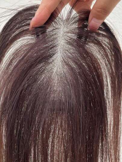 Topper Capilar Cabelo Humano Real 7x11 Tela Lace 25,4cm Aplique de Cabelo com Presilha para Cobertura do Topo da Cabeça