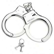 Halloween Stage Performance Plastic Prop Handcuffs Costume Police Accessory Handcuffs Model Realistic Role Play Anime Escape Room COS Magic Prop - Multicolor - View 10