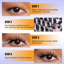 LIMEIKAI 168Pcs C‑Curl Fox Eye Slanted Lash Clusters, Mixed 12‑18mm DIY Individual False Eyelashes, Easy To Apply For Dating, Party, Travel, Festival & Photo Makeup - View 8
