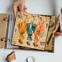 Vintage Paris Fashion Lady Scrapbook Paper 24 Sheets, 6 Inch Square Non-Repeating, Distressed Old Magazine Newspaper Fashion Figure Illustrations, Junk Journal Collage DIY Greeting Card Vintage Artistic Handmade Gift - Square - View 2