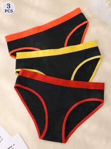 3pcs/Set Ladies Cotton Lingerie Panties Low-Rise Briefs Mix Colors Underwear For Woman - Multicolor - View 2