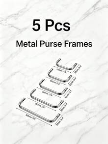 1pc Rectangular Metal Wallet Frame With Kiss Lock, Suitable For DIY Wallet Handle, Clutch, Coin Purse, Sewing Bags, Handbags And Other Handmade Crafts - [Silver] Bag Hardware - Multiple Styles - View 3
