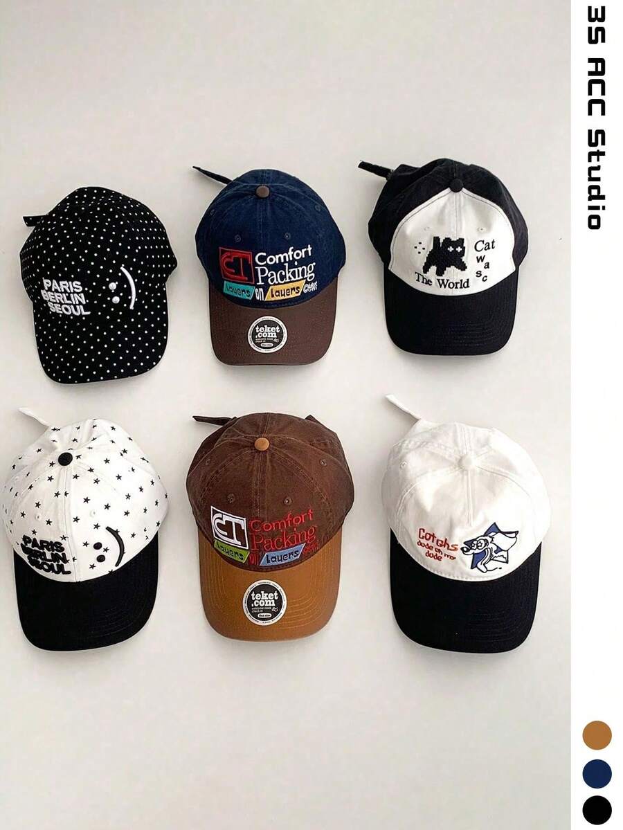 Topi Baseball Lembut dengan Bordir Huruf, Pinggiran Lebar, Motif Polkadot Kartun, Musim Semi dan Musim Panas, untuk Perjalanan, Topi Baseball Colorblock yang Melangsingkan Wajah, Gaya Amerika untuk Pria, Topi Matahari Hip Hop, Topi Baseball Colorblock, Topi Baseball Serbaguna untuk Piknik Musim Semi dan Musim Panas, Topi Baseball Pelindung Matahari, Gaya Skater dan Hippie Chicks