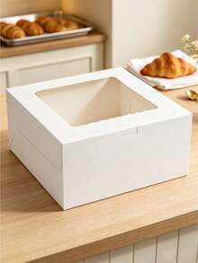 5 Pieces Or 10 Pieces Square Bread Boxes With Windows, Suitable For , Pastries, Chocolates, Cookies, Parties, Birthday Parties, Weddings, And Christmas. - View 1