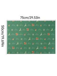 Giấy gói quà Giáng sinh 14/7/1 miếng, họa tiết hỗn hợp hươu, bông tuyết, cây thông Noel, vật liệu trang trí giấy gói hộp quà thủ công cho ngày lễ - Xem 3