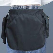 1pc Pure Black Waist Apron, Street Cargo Style Style Waterproof Polyester Rectangular Tool Waist Bag, With Quick-Release Buckle, Multiple Metal Snap Pockets, Adjustable Waist Belt, Multi-Functional Storage Work Waist Bag, Suitable For Barbers, Florists, Gardeners, Salon Stores, Daily Use, All Seasons - Multicolor - View 4