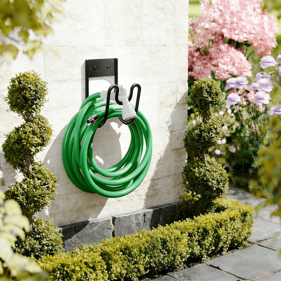 1pc Wall-Mounted Hose Hook, Sturdy Rust-Proof Bracket (Includes Mounting Screws), Garden Hose Holder, Suitable For Outdoor Use, Can Store Hoses, Extension Cords And Gardening Tools. - A - View 1