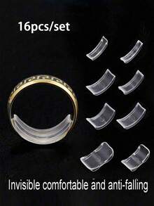 8/16/24pcs Adjustable Ring Size Adjuster/Resizer - Invisible Ring Size Adjuster, Suitable For Wedding/Events - Temporary And Permanent Use, Fits All Types Of Rings - Multicolor - View 12