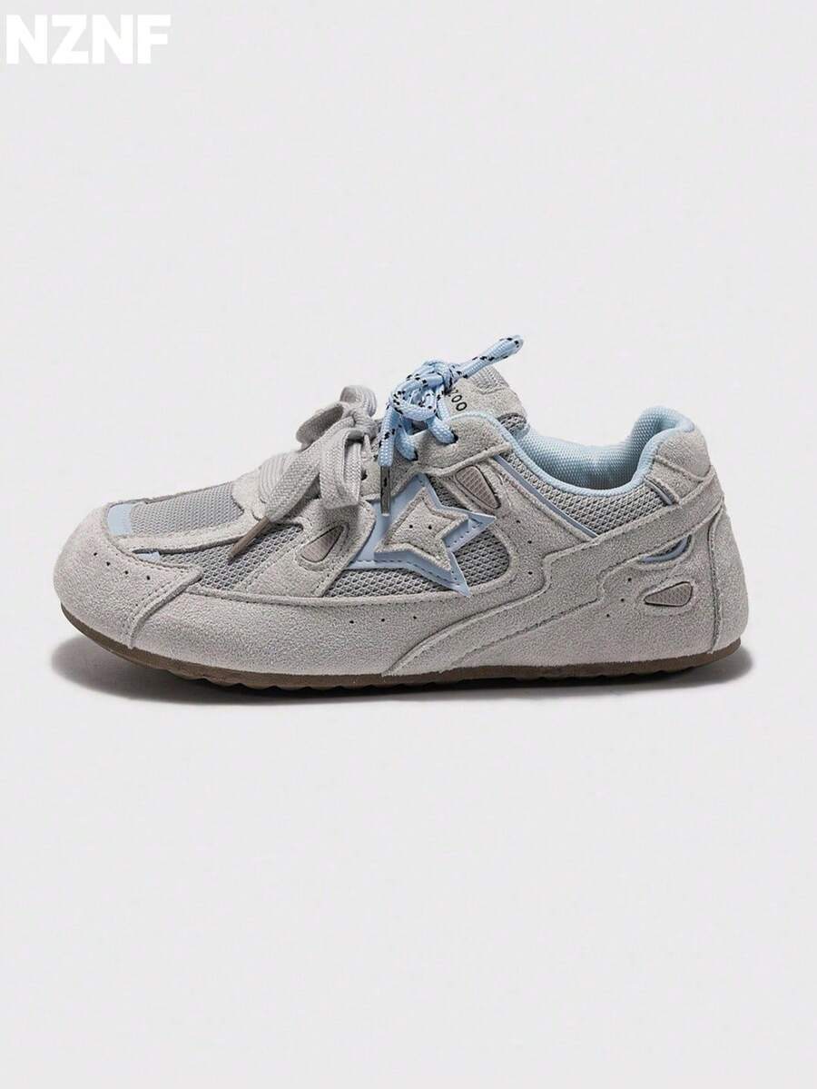NZNF Premium Flat German Training Shoes For Women, New Autumn Versatile Sneakers To Match With Skirts - Baby Blue - View 1