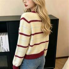 Women Sweaters - Red and White - View 3