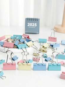 40/60pcs Macaron Multi-Color Long Tail Clips, Ticket Swallowtail Clips, Document Fixing Clips, Secure Grip And Non-Slip, Suitable For Back To School Assignment And Exam Paper Organization, Christmas Holiday Document Classification And Binding, Halloween Theme Planner Material Fixing, Office Stationery Short Video Promotion - Morandi Color - View 7