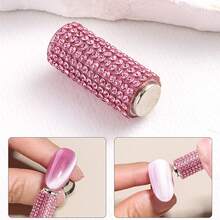 Cat-Eye Nail Art Set Featuring A Handle Fully Encrusted With Rhinestones; Easily Creates A Translucent Cat-Eye Halo Effect. Suitable For Professional Nail Technicians, Trainees, And DIY Enthusiasts - Multicolor - View 8