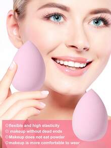 17Pcs/8pcs Pink Makeup Brushes Cosmetic Sponges Triangle Powder Puffs Finger Puffs Glitter Makeup Bag Ultra Soft For Foundation Concealer Powder Blending Makeup Tool Kit For Beginners - Pink - View 4