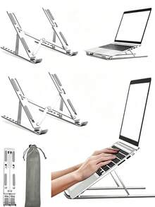 1 buah Dudukan Laptop, Dudukan Laptop Lipat dan Dapat Diatur untuk Meja, Dudukan Laptop Lipat & Dapat Diatur, Dudukan Meja untuk Cooler Pad Notebook, Dudukan Tablet Portabel Universal yang Dapat Diatur, Cocok untuk Semua Laptop - beraneka warna - View 10