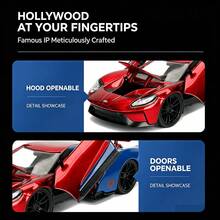 Simba Jada Toys Marvel 1:24 2017 Ford GT Die-Cast Model Car With 2.75-Inch Spider-Man Figure, Red & Blue Color, Collector's Toy, Suitable For Hobbyists - Multicolor - View 6