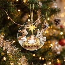 1pc Acrylic Christmas Decoration - Star And Animal Design, No Power Required, Multi-Functional Holiday Hanging Decor, Suitable For Christmas, Halloween, Easter, Thanksgiving, New Year, Home Christmas Decoration - Camel - View 7