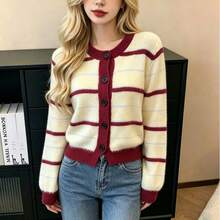 Women Sweaters - Red and White - View 6