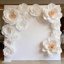 6pcs High Quality Large Artificial Peony Flowers 29.97cm*6pcs Handmade Paper Flower Set Suitable For Wedding Flower Wall Decoration, Window Arch Arrangement, Birthday Party Backdrop, Home Wall Decor - 6Pcs - View 9