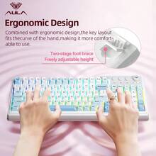 AULA Wireless Keyboard And Mouse Set RGB Backlit Tri-Mode Bluetooth 2.4G Gaming Mouse Computer Keyboard Compatible With PC Laptop Mac - View 6