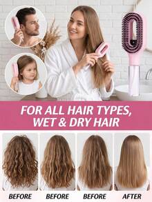 2‑In‑1 Spray Hair Brush, White Transparent Comb With Built‑In Water Tank, Soft Flexible Bristles, Detangling Moisturizing Hair Brush For All Hair Types, Travel‑Friendly Hair Styling Tool - Upgraded Version - View 9