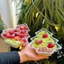 1/5/10pcs Reusable Transparent Tree‑Shaped Gift Boxes, For Holiday Dessert Storage, Party DIY Decor, Party Favor Container,Christmas - Multicolor - View 3