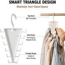 4pcs Rotating Multi‑Hook Hanger, Space‑Saving Closet Storage Organizer, Versatile Hanging Rack For Hats, Bags, Scarves, Belts, Home Wardrobe Accessories,Clothes Hanger - Multicolor - View 2