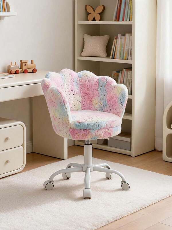 WAHSON OFFICE CHAIRS 1 sedia da scrivania per bambini in velluto, altezza regolabile a petalo (per bambine)