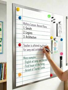 OBOVAY 1 Set/30pcs/1PC Magnetic Dry Erase Whiteboard Sticker, White Laminated Writing Surface With Blue Horizontal Lines And Red Vertical Lines Design, Magnetic Installation, No Drilling Required, Can Be Attached To Refrigerator, Metal Cabinet, Magnetic Whiteboard, Supports Repeated Writing And Erasing, Suitable For Teaching, Course Explanation, Homework Tutoring, Meeting Minutes, Work Plan, To-Do List, Schedule, Study Notes - Multiple Styles - View 5